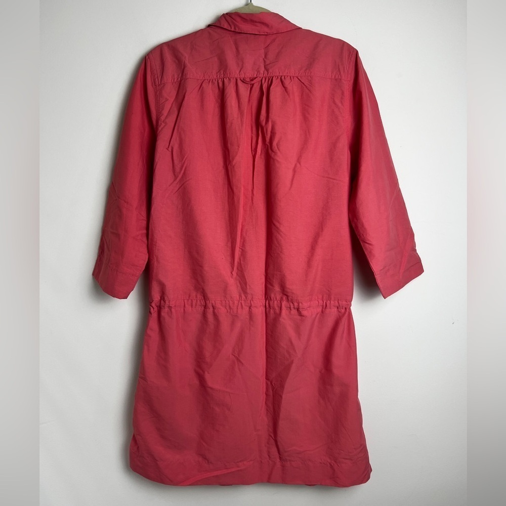L.L. Bean Pink Nylon Blend UPF50 Pockets Drawstring Waist Cover Up Dress Sz L - Picture 2 of 8